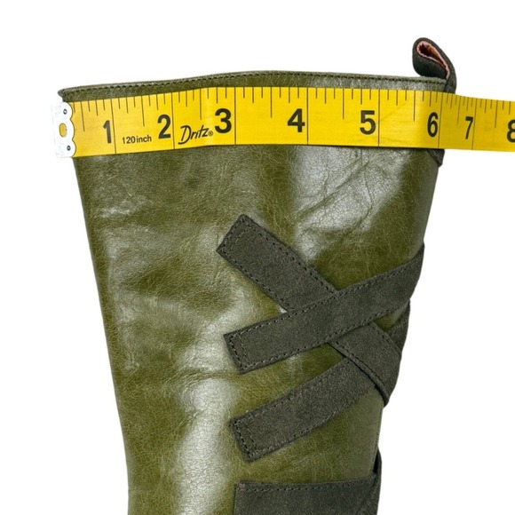 Miz Mooz Utrecht Tall Boots Olive Green Leather Womens US 6.5 37 - Picture 12 of 12